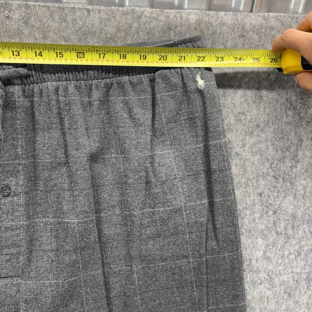 Polo Ralph Lauren Pajama Pants Men's 3X Sleepwear Plaid Gray Drawstring